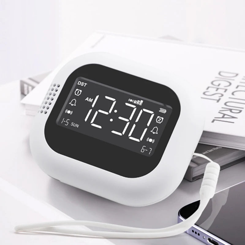 Modern LED Clock for Bedroom Analog/Digital Vibration Alarm with In/Out Wall Mount Electronic Movement