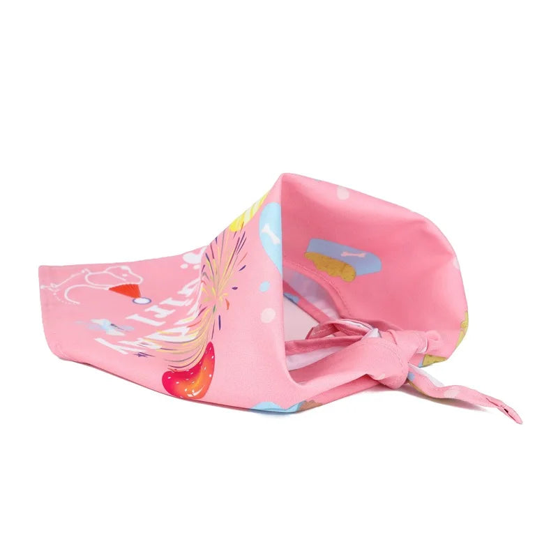 Tanpopo Hot Sale Bibs Scarf Polyester Dog Bandana Custom Wholesale Pet Birthday Party Cosplay Supplies Lovely Print Decoration