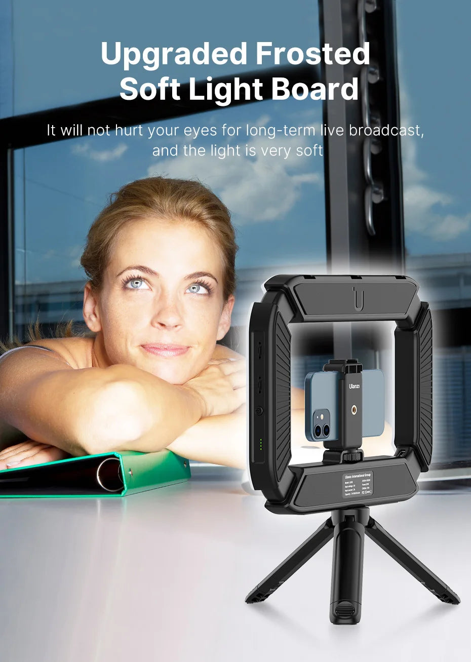 Ulanzi U-200 Ring Light Photography Led Video light BI-color Camera With phone clip cold shoe for Youtube Live Rig lamp
