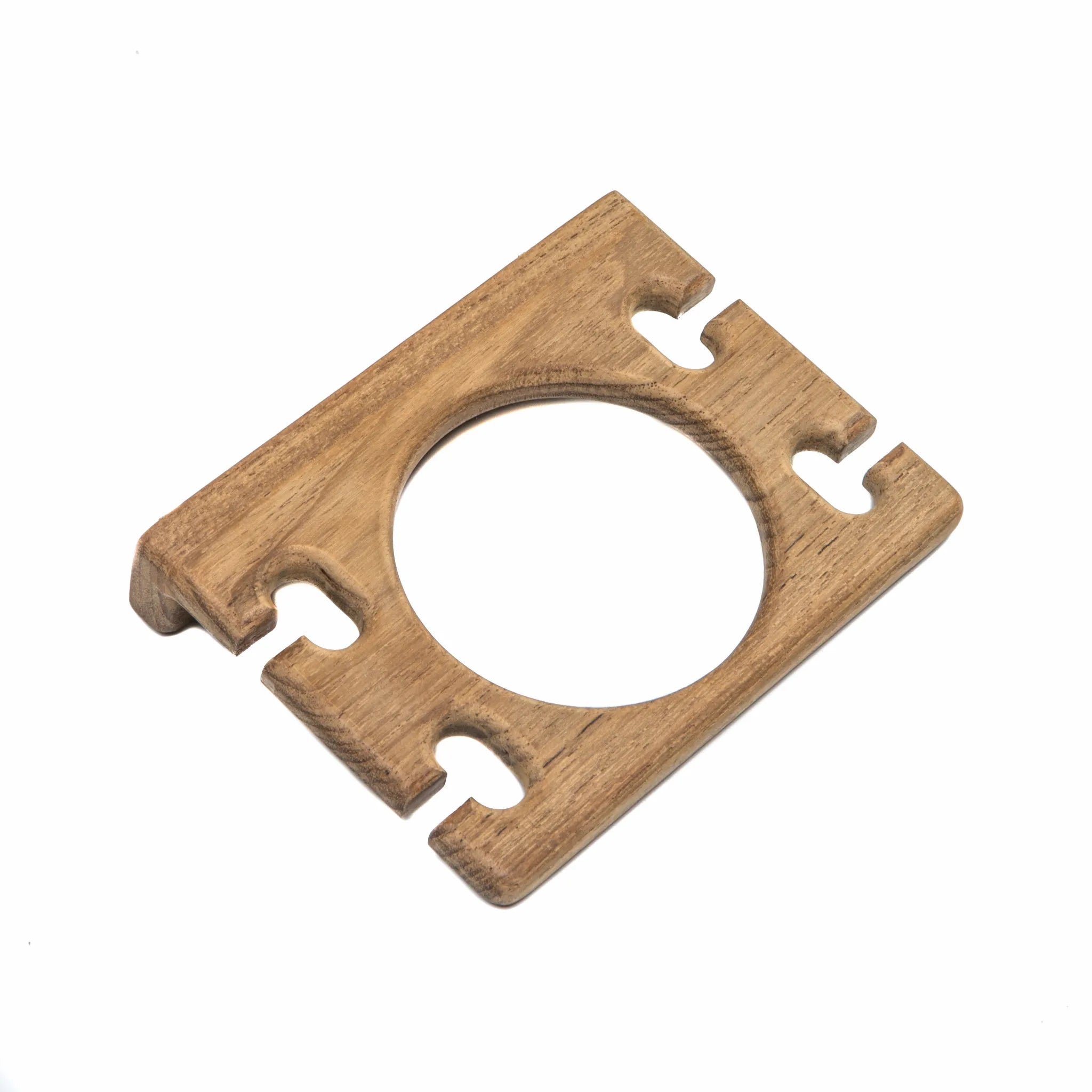HMS Traditional Solid Teak Toilet Brush Holder and Toothbrush Holder Wall Mount Design