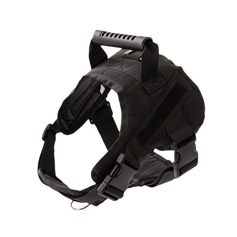 Adjustable Explosion-proof Outdoor Pet Tactical Service Dog Training Harness Vest Set with PVC Grip Handles