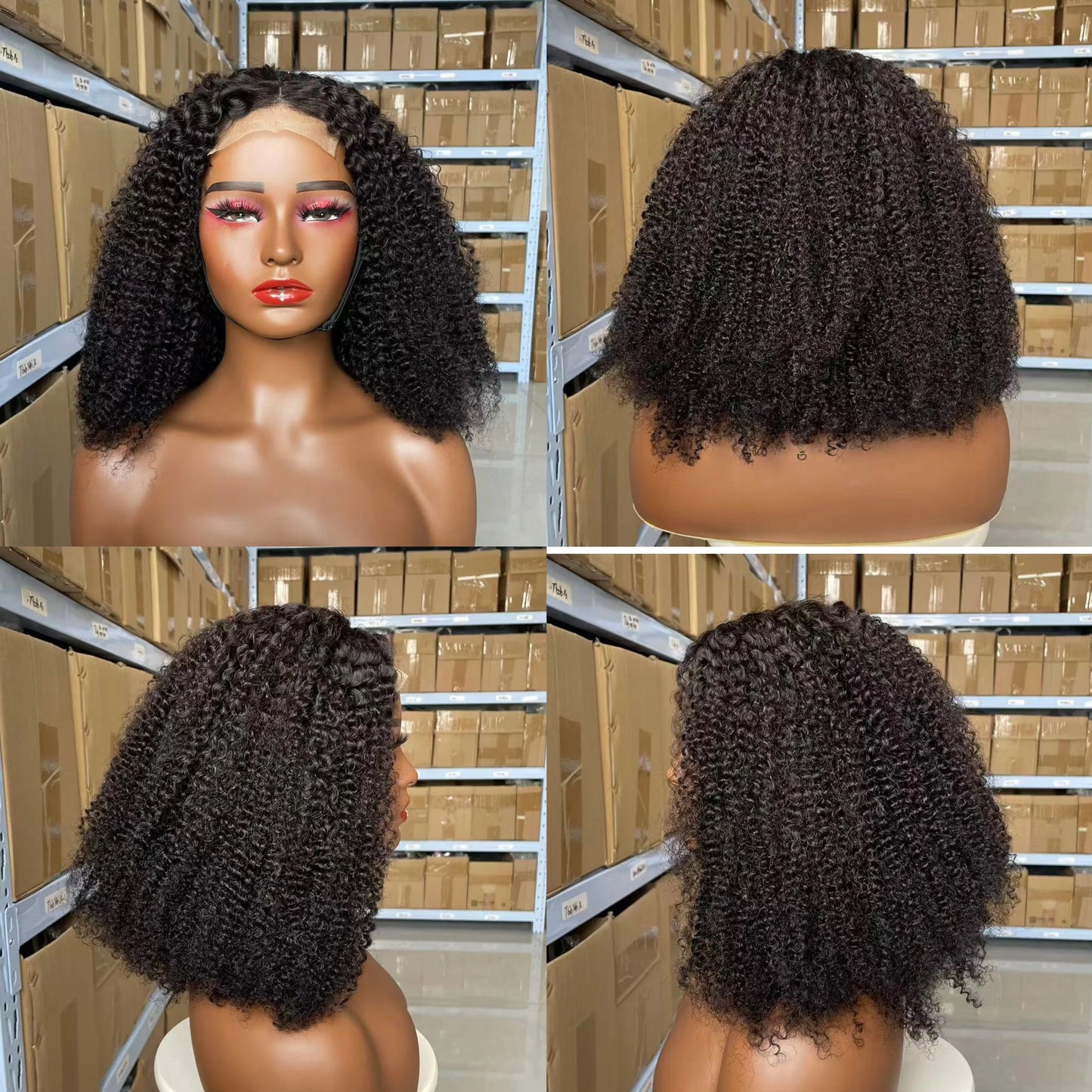 CUSTOMIZED Cuticle Aligned Virgin Brazilian Hair Kinky Curly Hair Wigs High Density Transparent hd Lace 4X4 Lace Closure Wigs