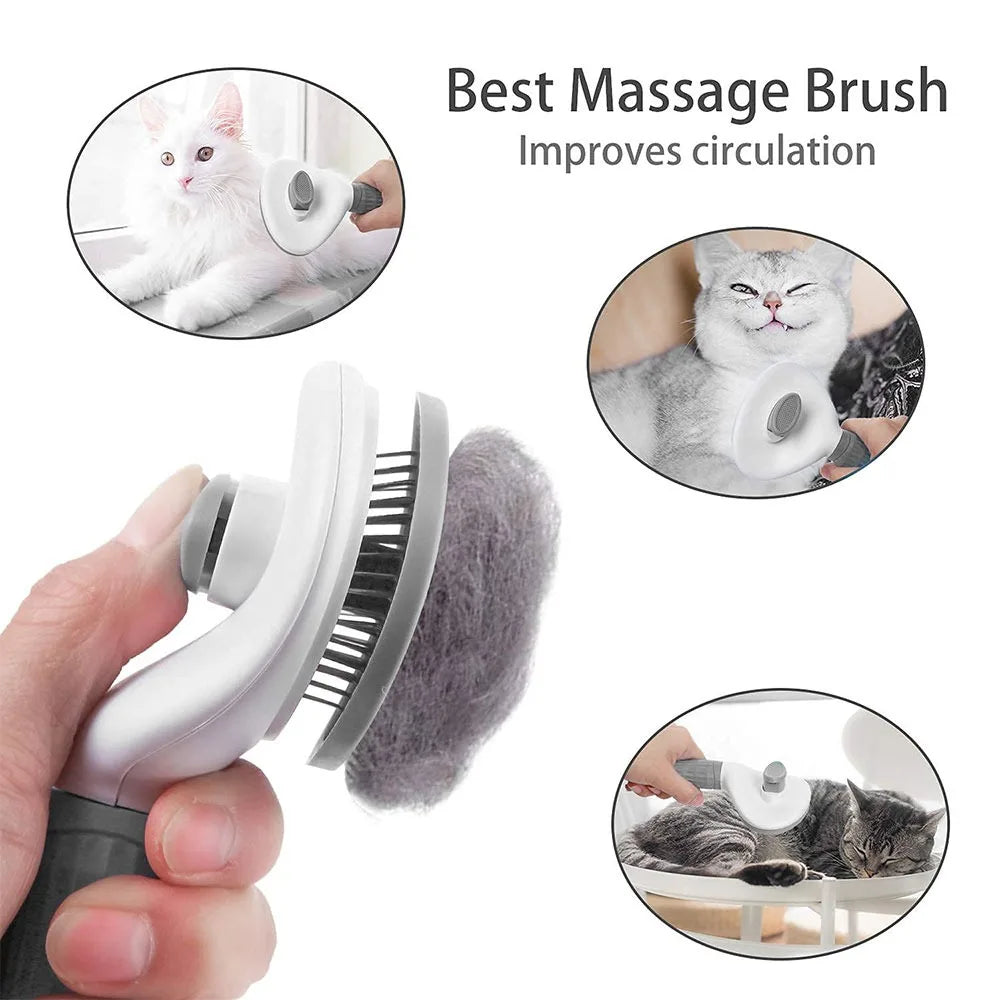 Manufacturer Wholesale Stainless Steel Cat & Dog Comb Pet Grooming Beauty Slicker Brush Dematting Brush for Hair Removal