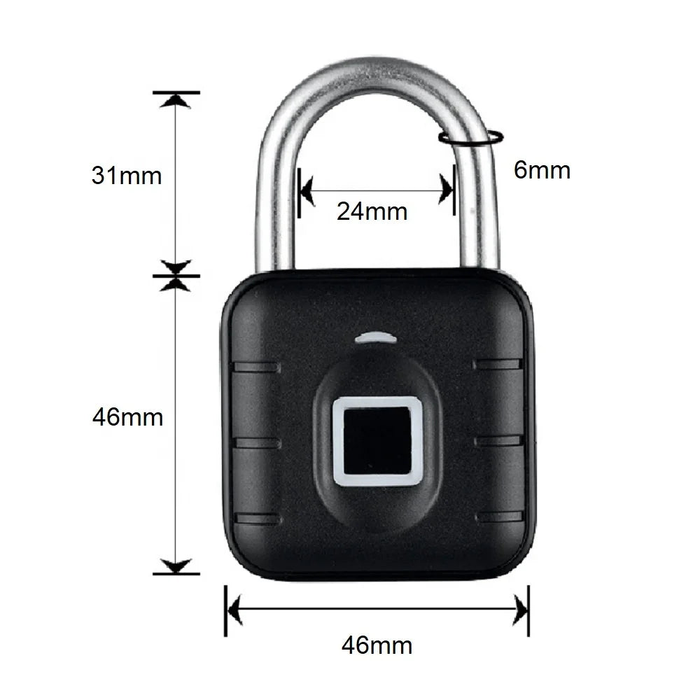 Factory Wholesale BLE APP Waterproof IP67 Smart Fingerprint Cabinet Padlock for Luggage Bag Gym Locker Biometric Tuya Padlock