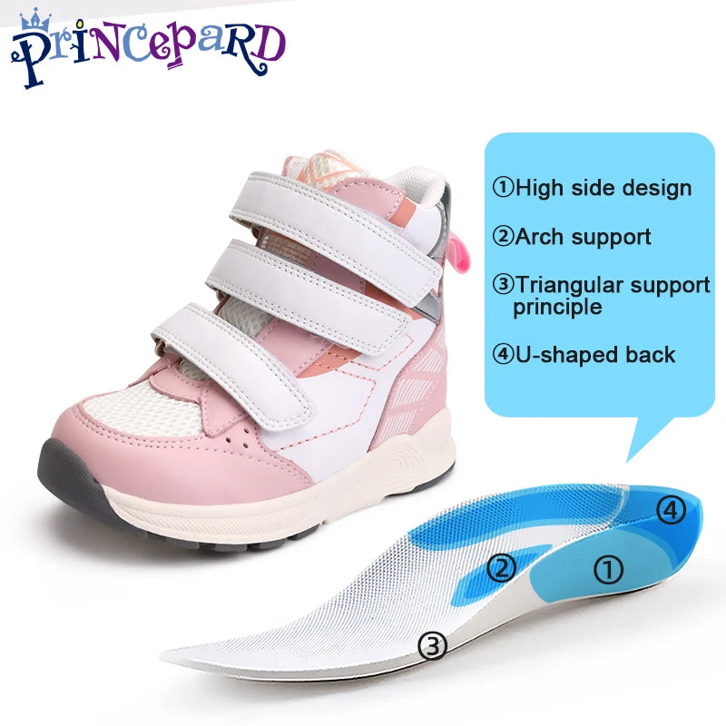 Princepard New Arrival Orthopedic Kids Shoes High-Top Corrective Boots with Arch Ankle Support Winter & Spring Boot for Toddlers