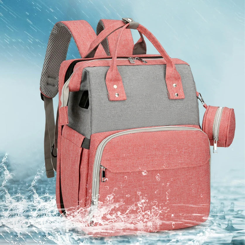 Factory Wholesale OEM ODM Custom Mummy Bag With Bed Cradle Baby Backpack Diaper Bag With Changing Station Mother Baby Care Bag