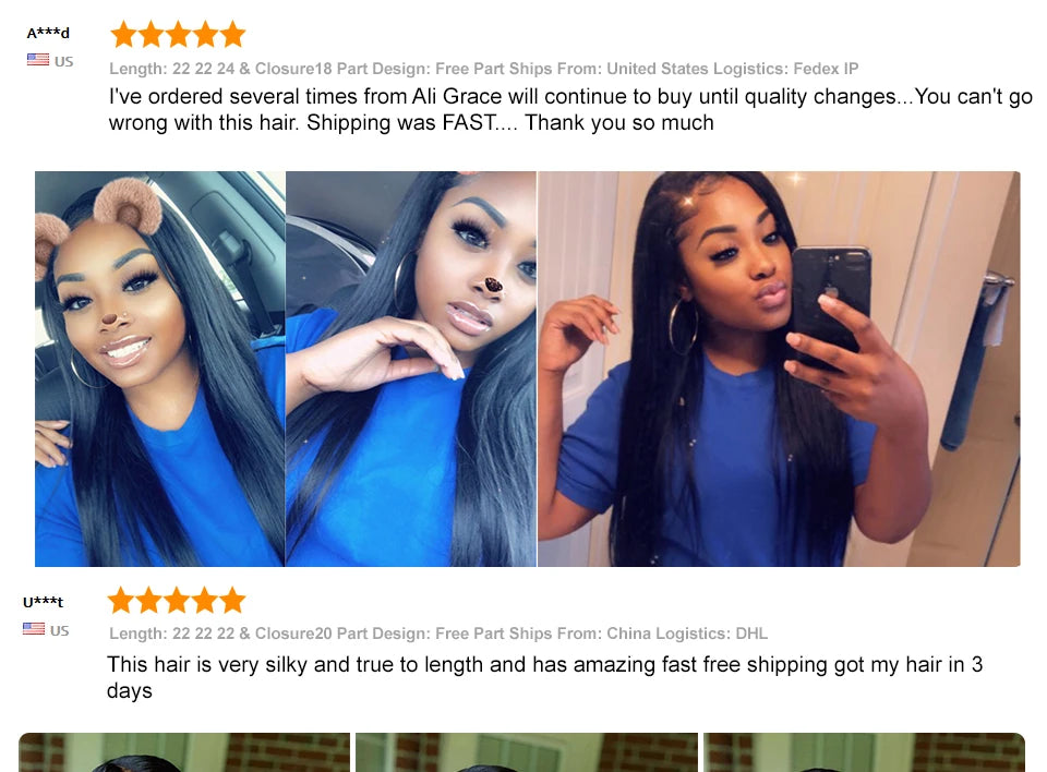 Ali Grace Straight Hair Bundles With Closure 4x4 Closure With Bundle Brazilian Human Hair Weave With Transparent Lace Closure