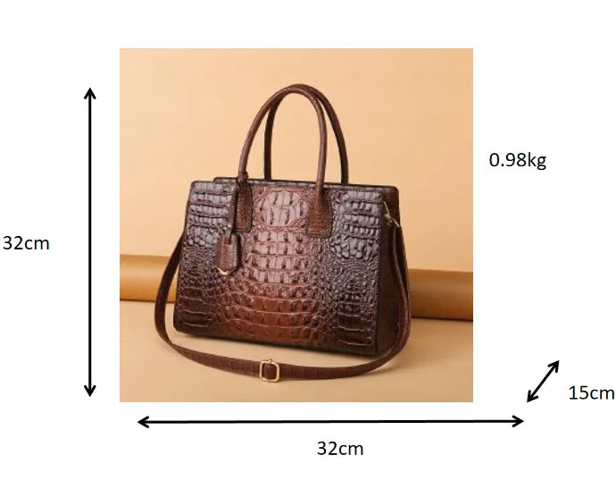 2026 New Women's Large Capacity Tote Bag Elegant Single Shoulder Oblique Straddle Zipper PU Fashionable Handbag Print Chain