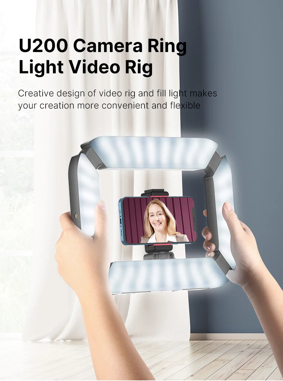 Ulanzi U-200 Ring Light Photography Led Video light BI-color Camera With phone clip cold shoe for Youtube Live Rig lamp
