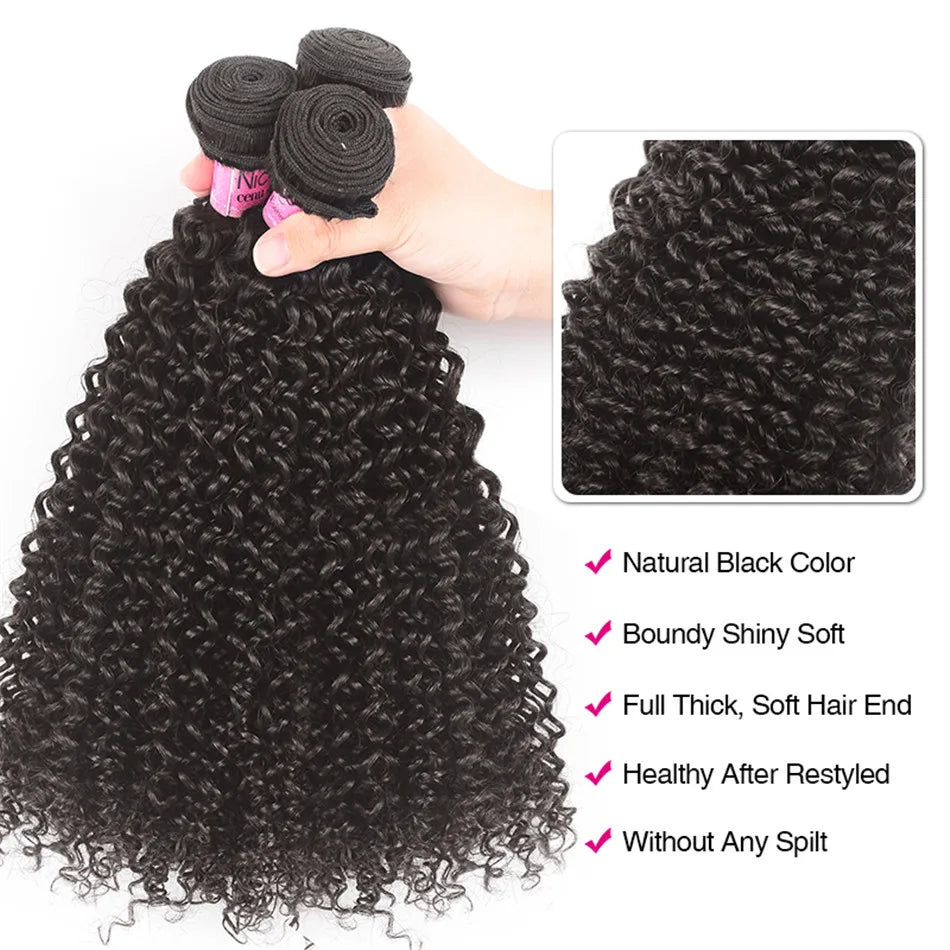 Unice Hair Mongolian Kinky Curly Hair Bundles Afro Kinky Curly Hair Curly Human Hair Bundles Weaves 1/3/4 bundles deal
