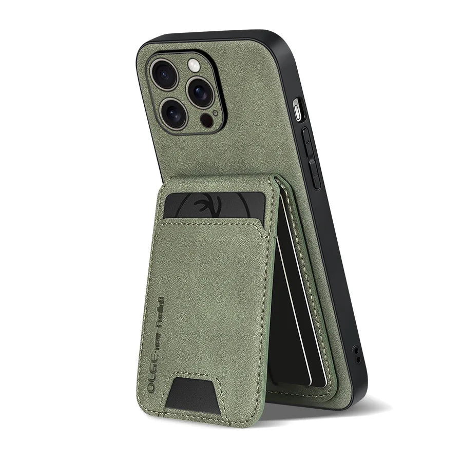 Business Fashion Anti-Fall TPU Material for 16Pro Max Case with Card Bag & Phone Grip 5 Colors Fy Brand