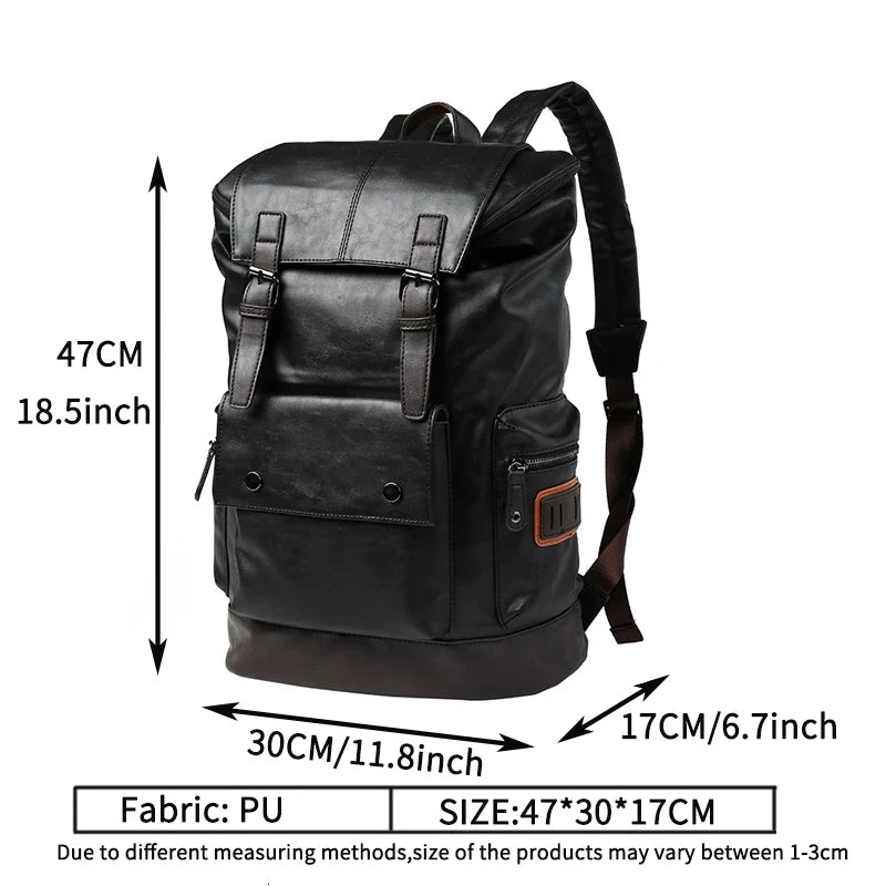 Fashion High Capacity Backpacks for Men PU  Antitheft Travel Backpack Mens Laptop Bags Business Backbag Student School Bag