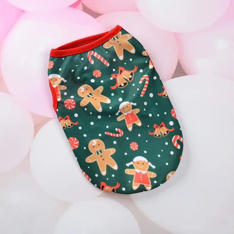 Luxury Christmas Cat Vest for Dogs Halloween Pet Jersey Winter Clothes Accessory in Cotton Material