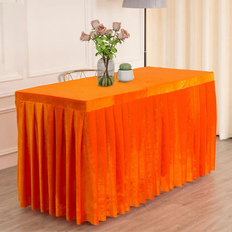 Mantel De Terciopelo Conference Decor 100% Polyester Custom Size Welcome Plain Color Solid Design Velvet Tablecover Table Cloth