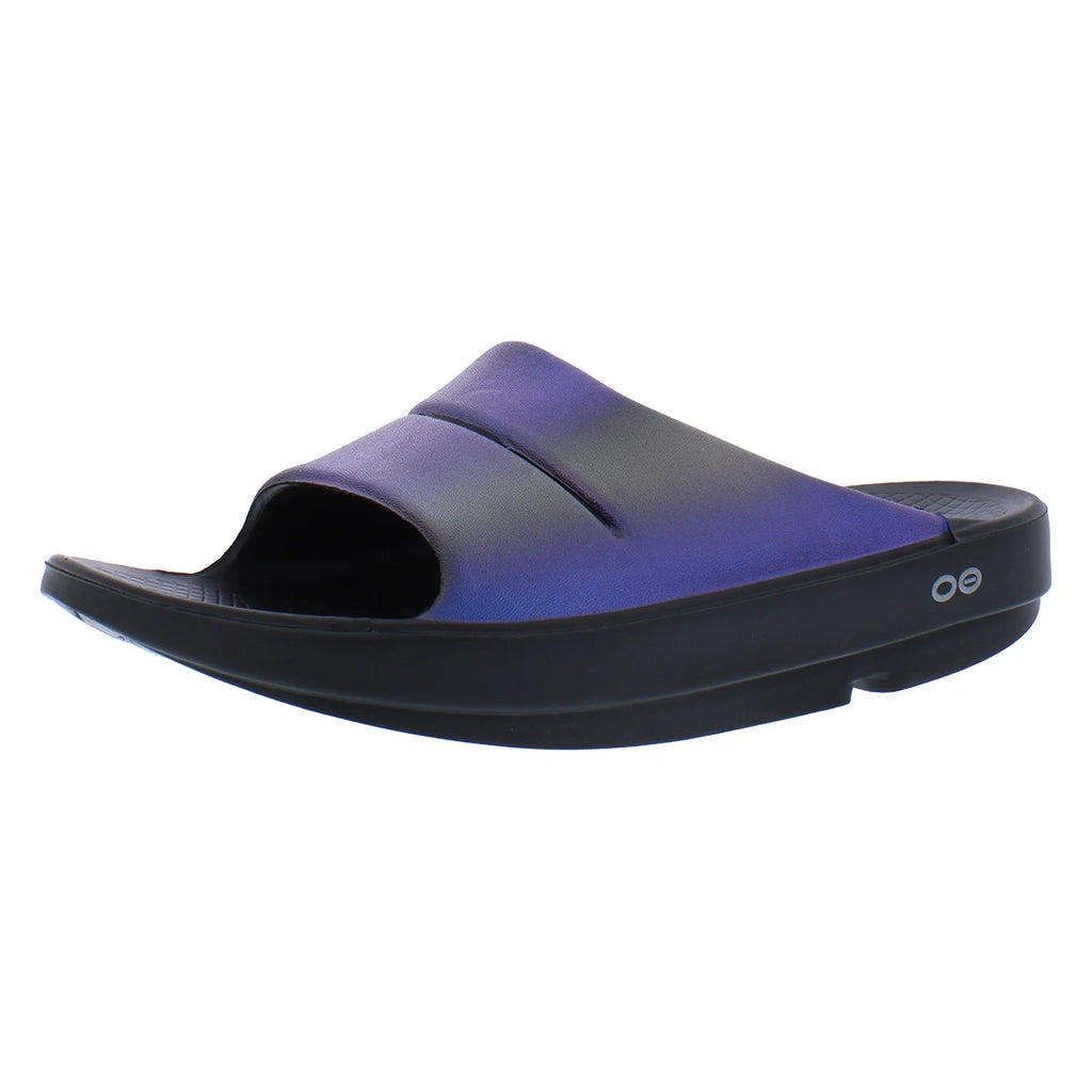 OOFOS OOahh Luxe Slide Womens Shoes Color: Midnight Spectre | 100% Authentic
