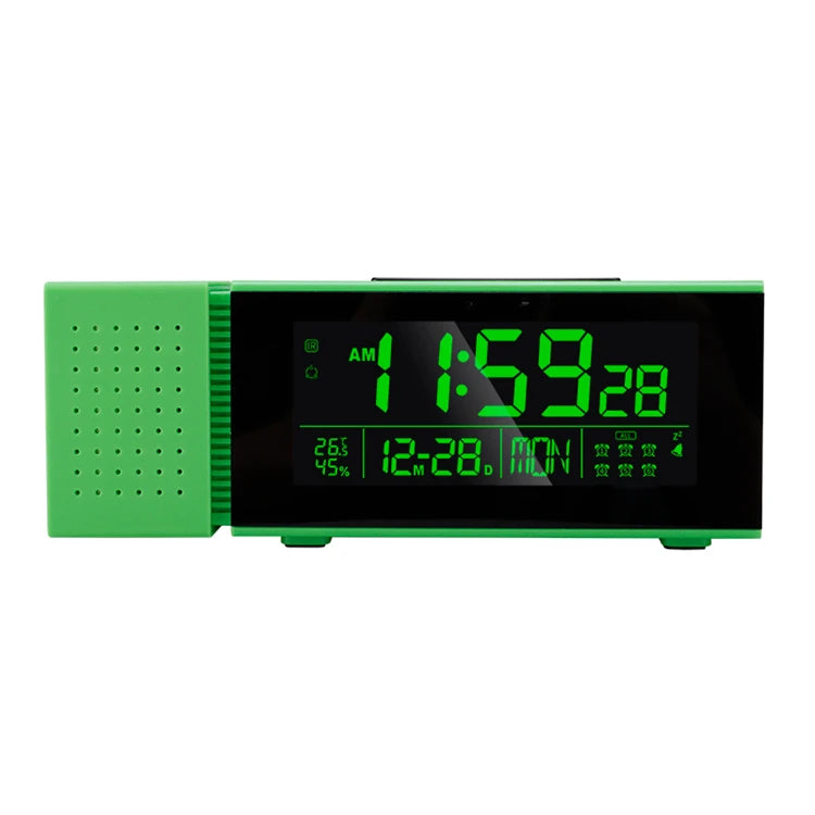Multifunctional Digital Desktop Clock Display Day Date Time Week Temperature & Humidity with Snooze & FM Radio Function