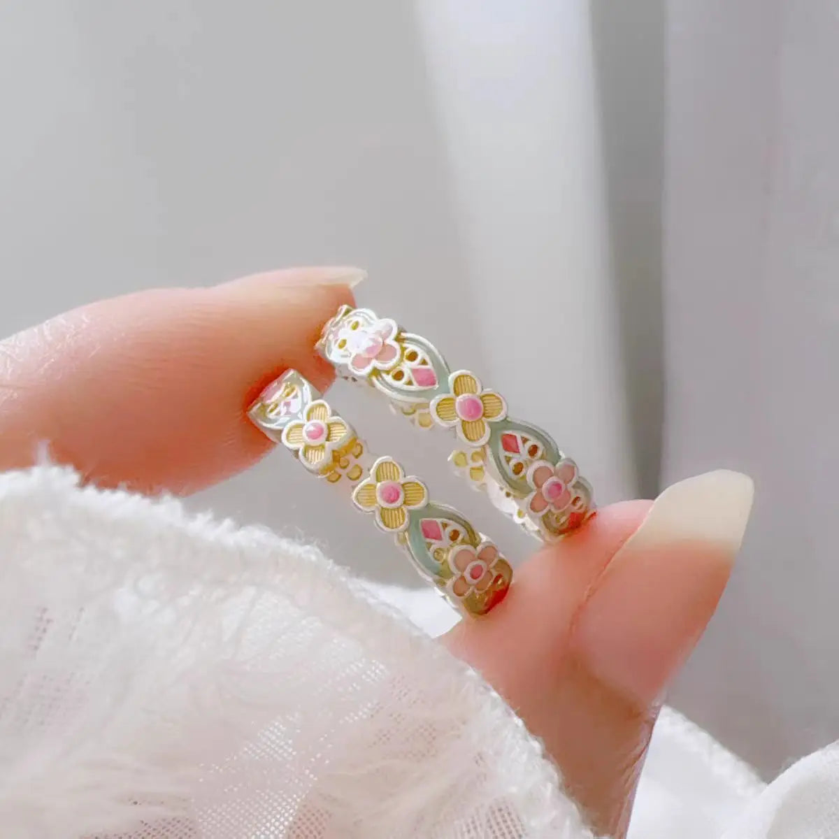 Dropshipping Gift Fashion Bracelet Ancient Enamel Gourd Bracelet National Style Versatile Four-leaf Clover Flower Bracelet