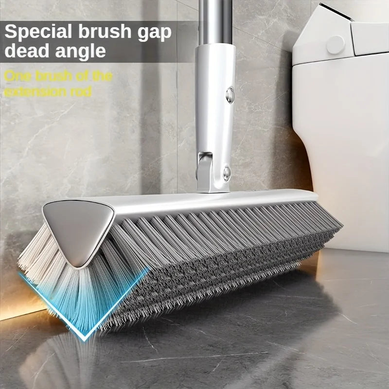 For Plastic Handle Toilet Cleaning Brush V-Shaped Double-Sided Nylon Fabric Brush Head Extension Rod for Home Cleaning
