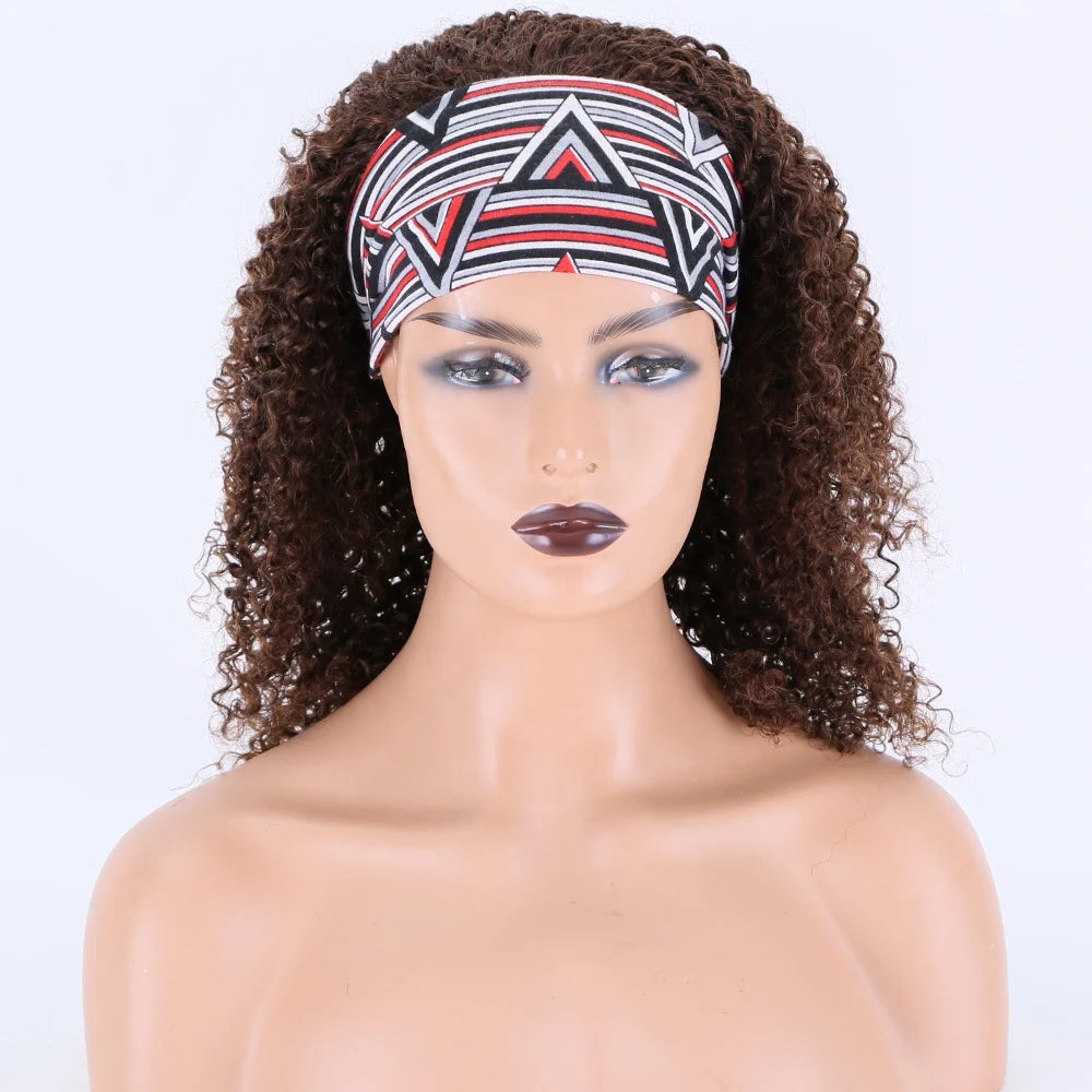 Premier 200% Density Brazilian Afro Kinky Curly Hair Headband Wig for Black Women