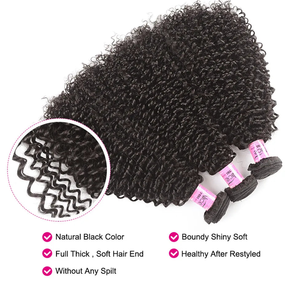Unice Hair Mongolian Kinky Curly Hair Bundles Afro Kinky Curly Hair Curly Human Hair Bundles Weaves 1/3/4 bundles deal