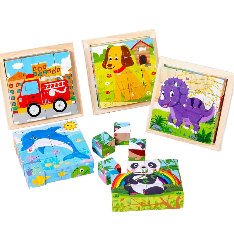 New Design Six Themes Wooden 3D Puzzle Unisex Montessori Educational Toy for Early Childhood Cartoony Good Helper CE Approved