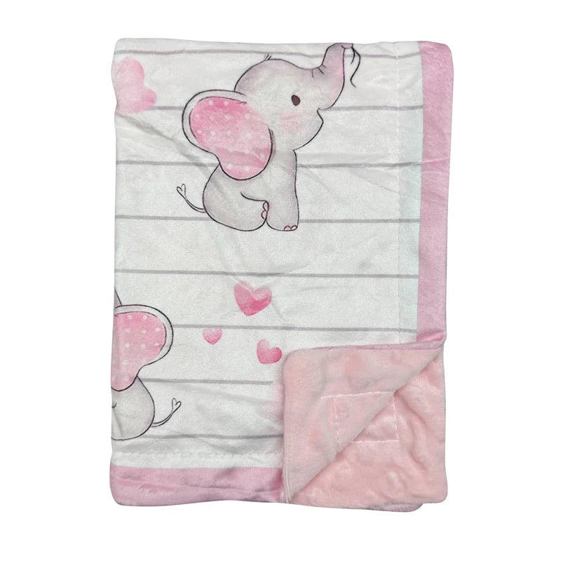 CPC Certification 30x40 Custom Graphics rainbow Blanket Baby Dots Mink Receiving Blanket Swaddle Animal Minky Dot Baby Blanket