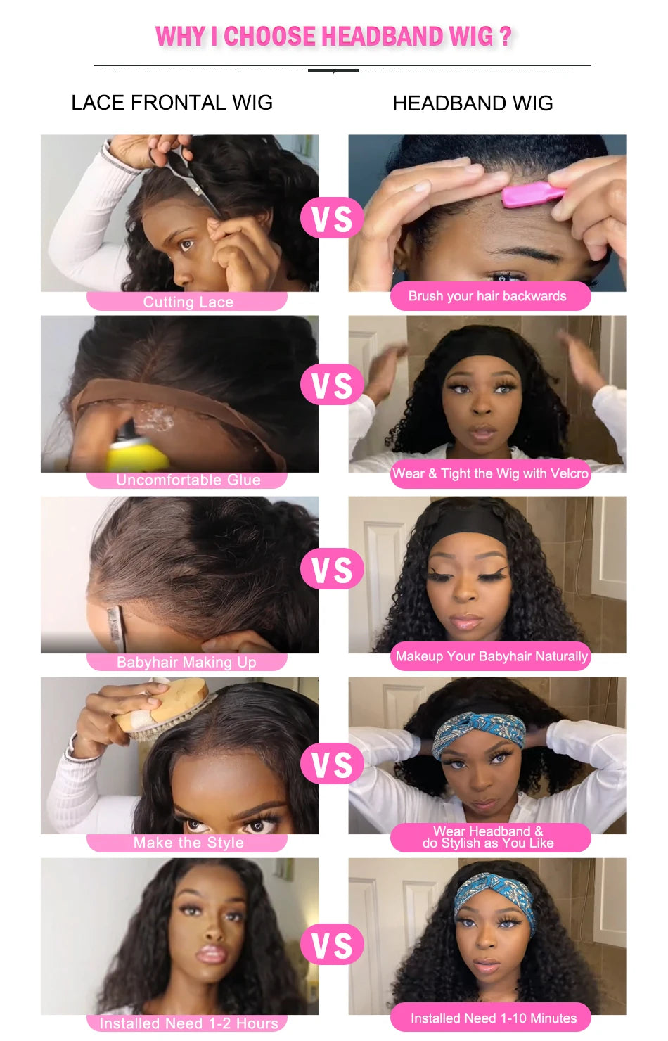 Straight Headband Wig Human Hair Wigs 180% Density Brazilian Straight Hair Wig ISEEHAIR Full Machine Made Wig For Black Women