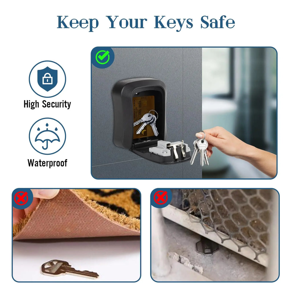 4-Digit Combination Weatherproof Key Transfer Box Password Storage Car Key Safe Box with Combination Lock