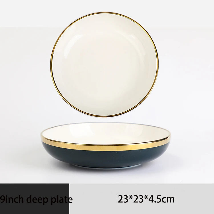 Home Premium Good Rim Ceramic Plates Sets Dinnerware Plate Dish