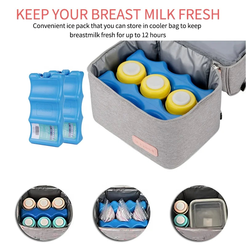 V-Coool Breast Milk Baby Bottle Cooler Bag/Mommy Travel Backpack/Portable Thermal Insulated Lunch Box for Women Men
