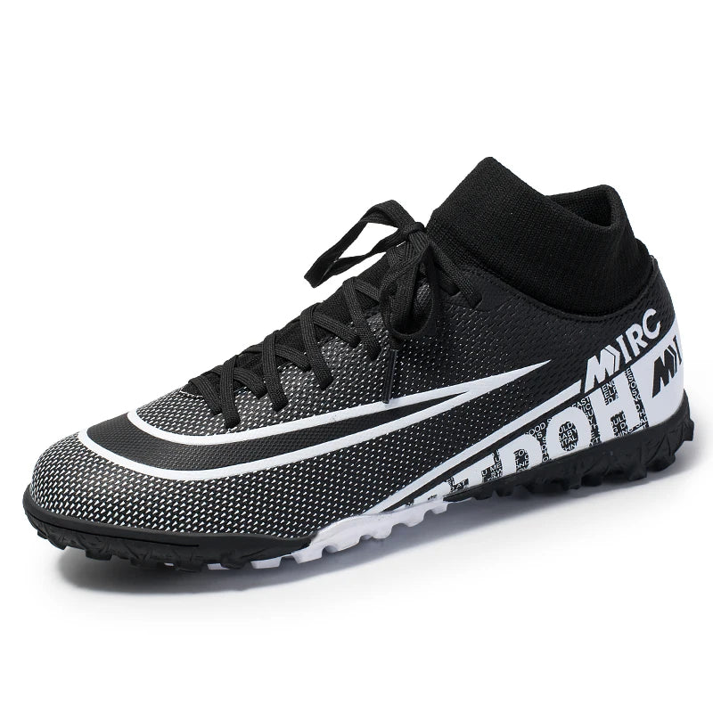 Football Shoes High Mid-Top Lace up Soccer Futsal Shoes Football Boots FG HG TF PU Leather Team Sports Boy's Men's Women's