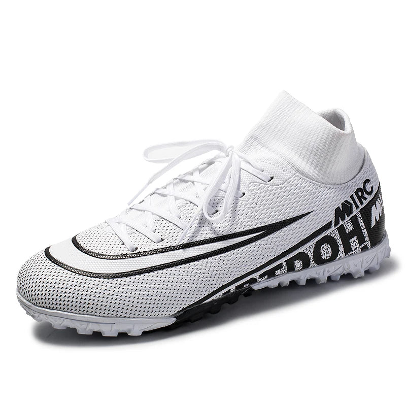 Football Shoes High Mid-Top Lace up Soccer Futsal Shoes Football Boots FG HG TF PU Leather Team Sports Boy's Men's Women's
