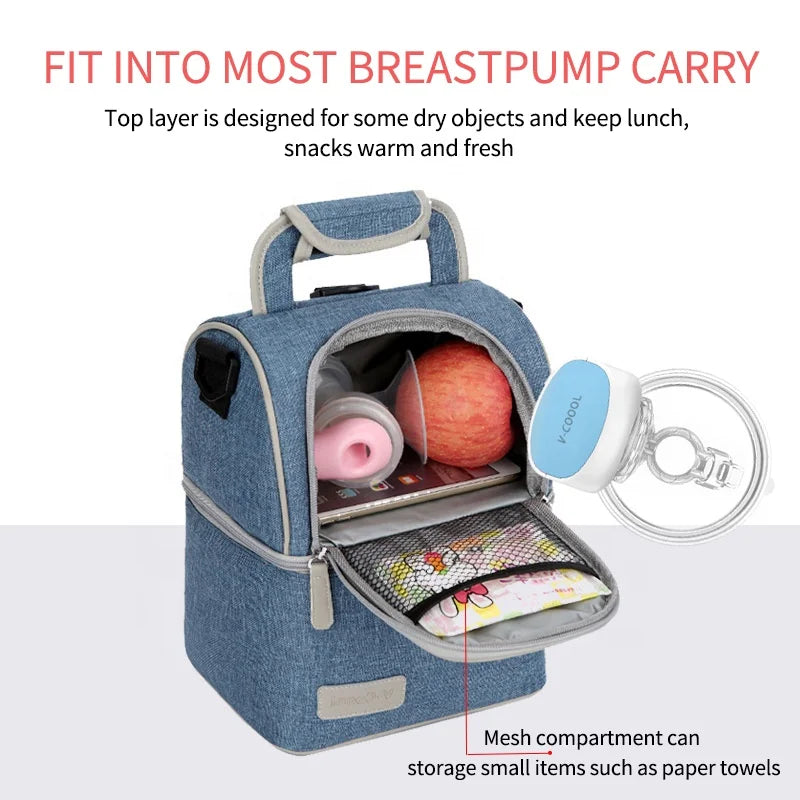 V-Coool Breast Milk Baby Bottle Cooler Bag/Mommy Travel Backpack/Portable Thermal Insulated Lunch Box for Women Men