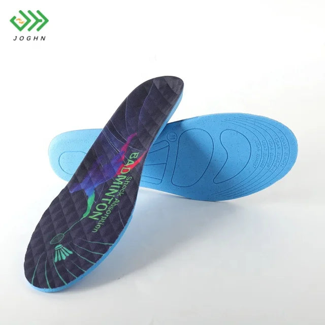JOGHN Custom Material Non Slip Soft Shoe Insoles for Plantar Fasciitis Heel Cushion Pads Fabric Flat Feet Running Insoles