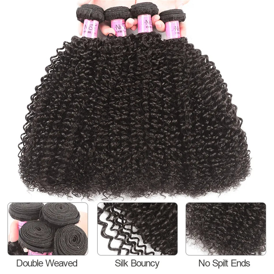 Unice Hair Mongolian Kinky Curly Hair Bundles Afro Kinky Curly Hair Curly Human Hair Bundles Weaves 1/3/4 bundles deal