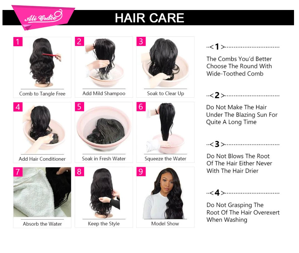 Ali Grace Pro-Series 13x6 Lace Front Wig Brazilian Body Wave Human Hair Wigs Pre-Plucked With Baby Hair 13x4 Lace Frontal Wigs