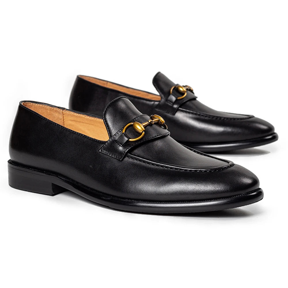 Fashion Design Comfortable Wearing-Resist Leather Flats Best Selling Products Full Cowhide Loafer Shoes for Men Free Custom Logo