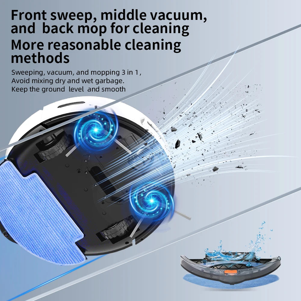 D3-001 3-in-1 Robot Vacuum Cleaner Self-Charging & Easy-to-Use for Hard Floors & Pet Hair 100 Min Runtime HEPA Filter for Hotels