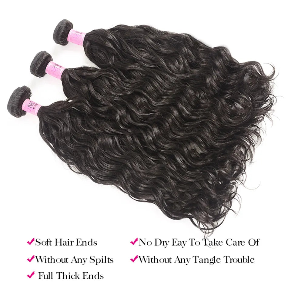 UNice Hair 26 Inch Unprocessed 10A Brazilian Remy Hair Natural wave 3 Bundles 100% Human Hair Bundles 1/3/4 Pieces Remy Hair