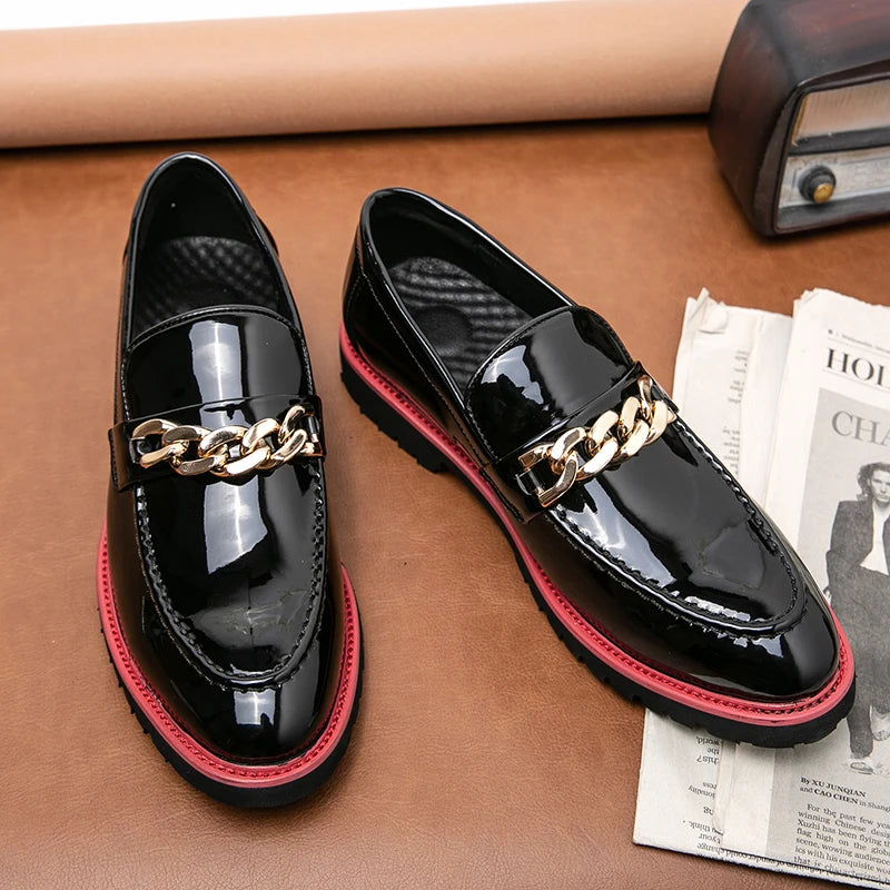 Size 47 48 Fashion Design Black Upper Casual Men Wedding Footwear Dress Shoes Loafers