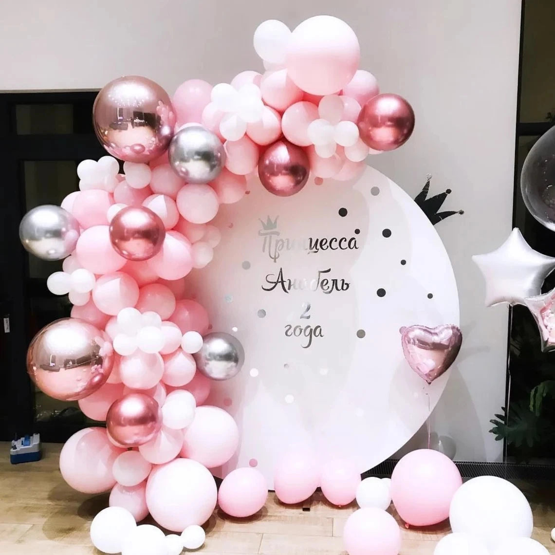 109PCS Pastel Macaron Pink Balloon Garland Arch Kit 4D Rose Gold Metallic Red Silver WHITE Balloon for Wedding Baby Shower Party