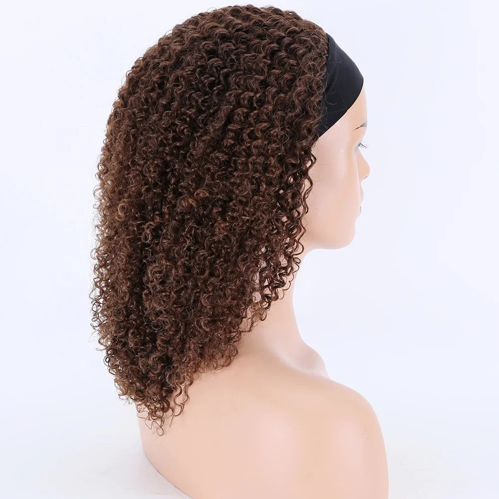 Premier 200% Density Brazilian Afro Kinky Curly Hair Headband Wig for Black Women