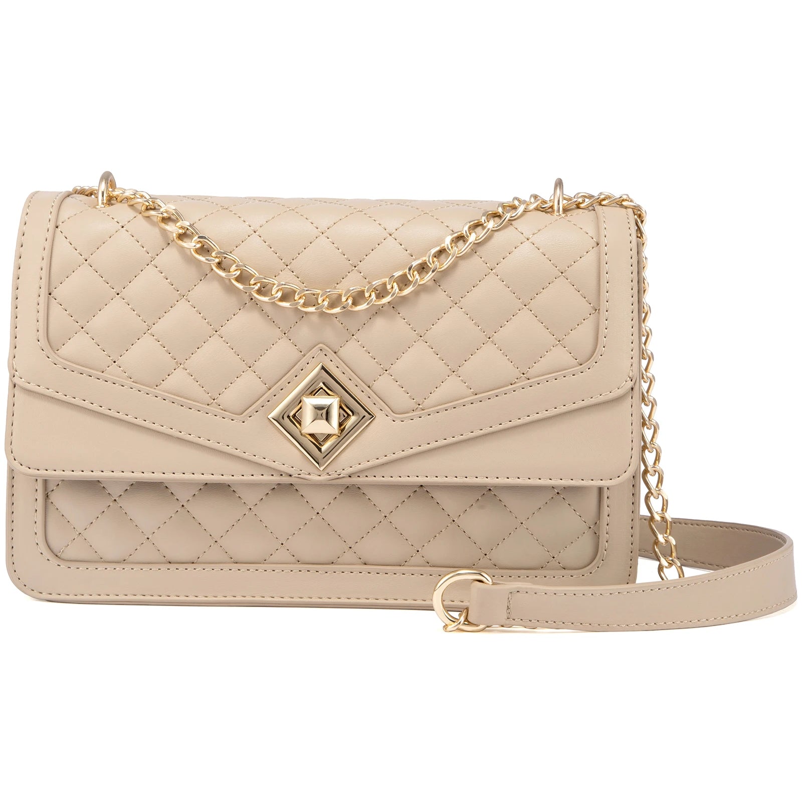 LOVEVOOK 2023 Leather Quilted Sling Shoulder Bag With Chain Trendy Clutch Ladies Evening Purse Luxury Crossbody Bags for Women