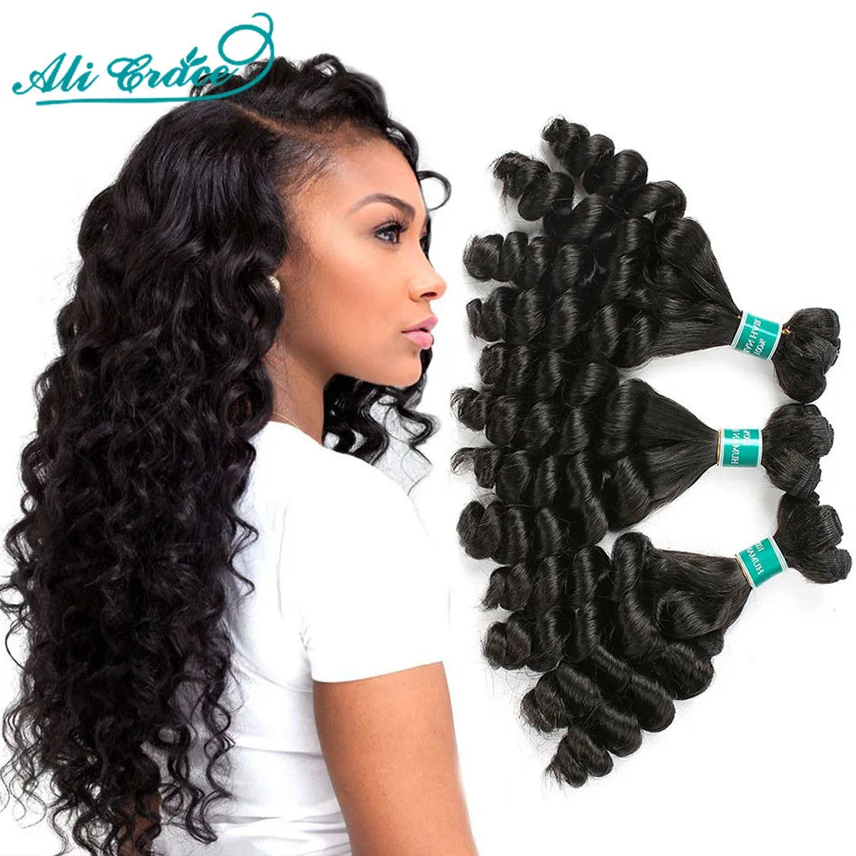 Ali Grace Hair Double Drawn Loose Wave Hair Full Ends Funmi Hair Hairstyle Funmi Hair Bundles 100% Human Hair Extensions