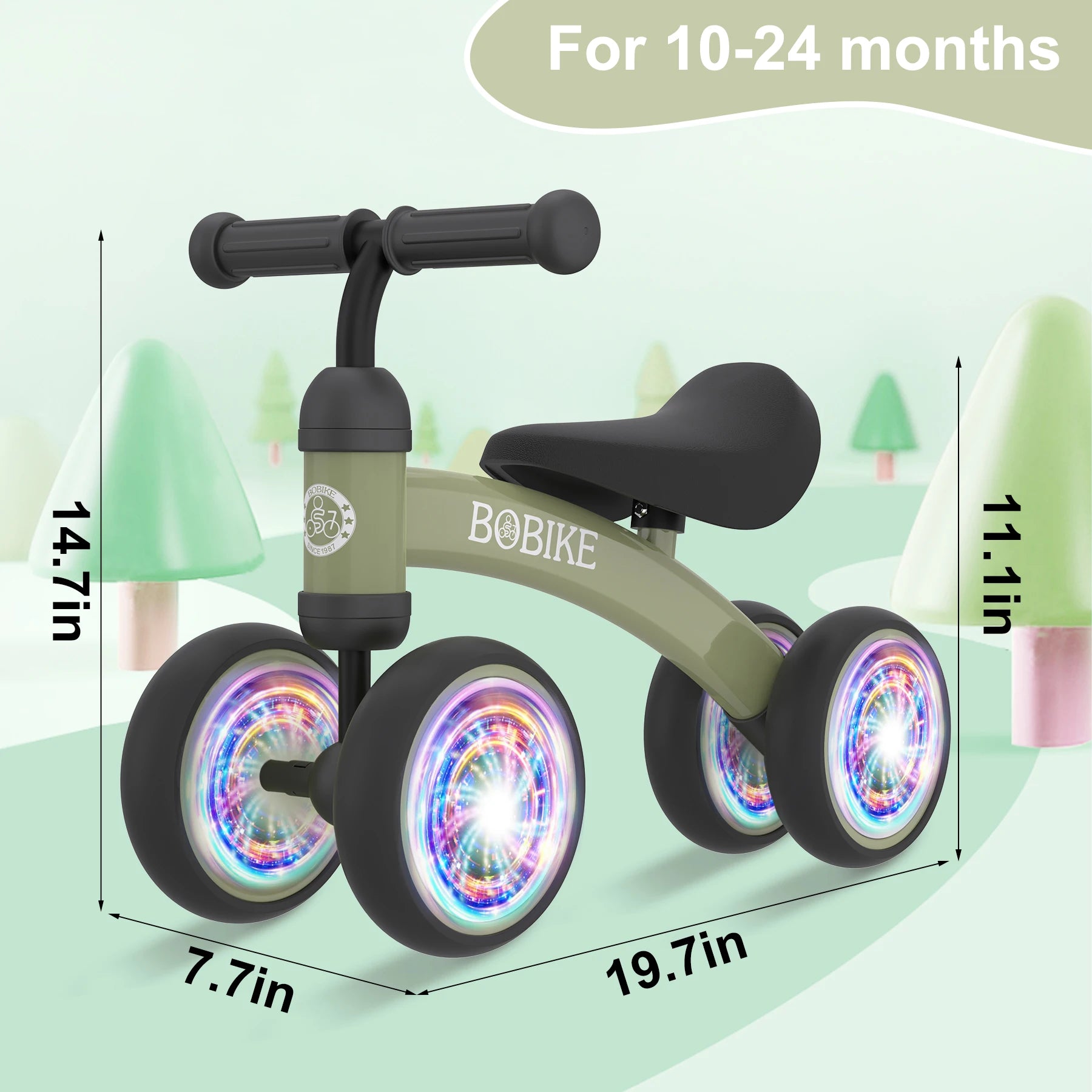 Baby Balance Bike Toys for 12-36 Months Kids Toy Boy and Girls Gifts Toddler Best First Birthday Gift  ( Deep Green)