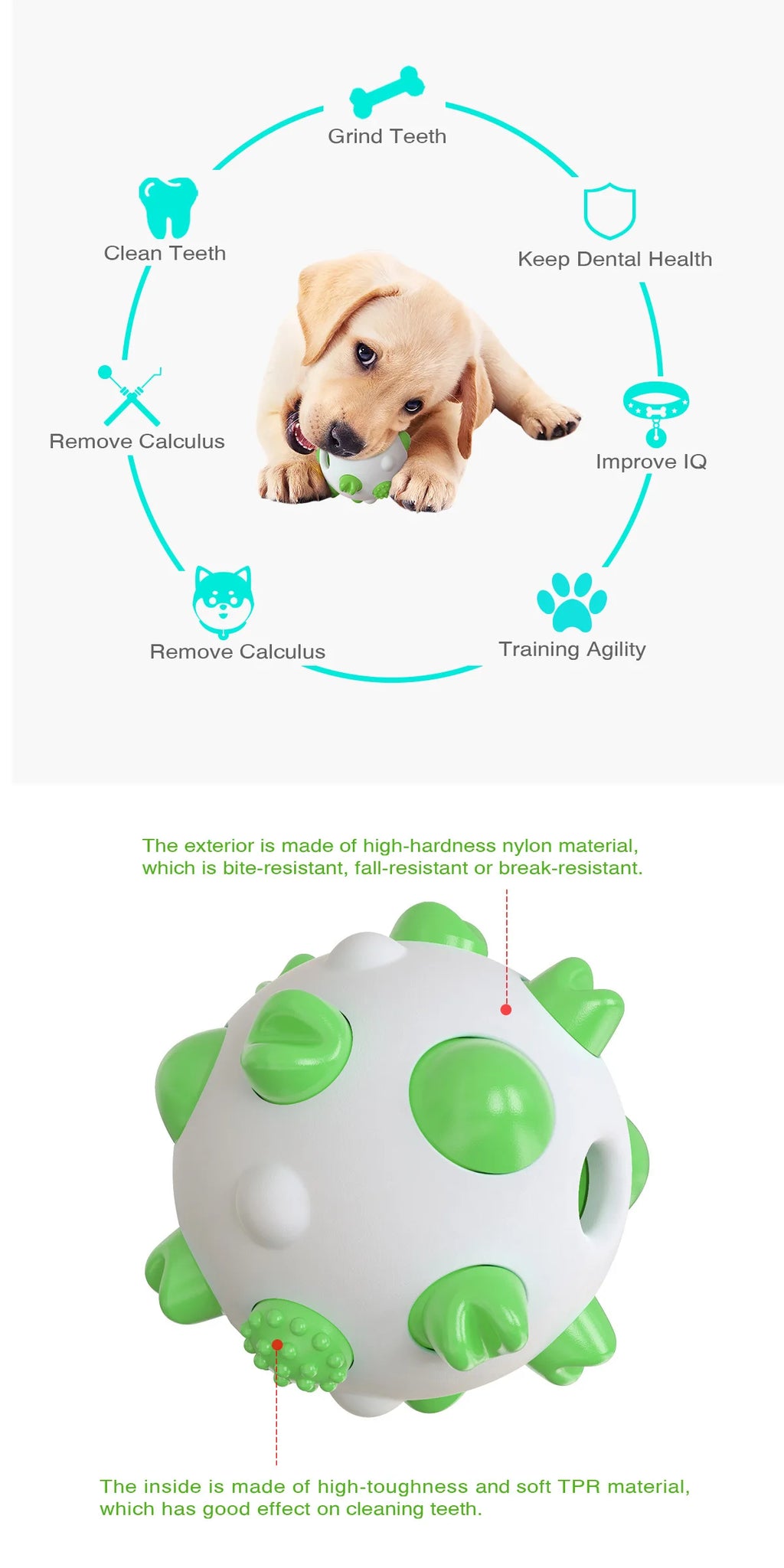 Funland Modern Eco-Friendly Waterproof Natural Rubber Dog Pet Chew Ball Toy for Outdoor Training Carton