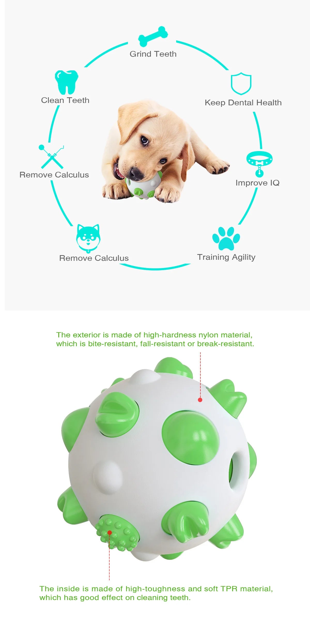 Funland Modern Eco-Friendly Waterproof Natural Rubber Dog Pet Chew Ball Toy for Outdoor Training Carton