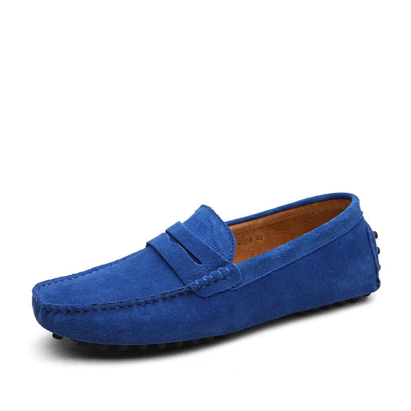 Men Casual Shoes Fashion Pea Shoes Handmade Suede Genuine Leather  Loafers Moccasins Slip on Men's Flats Driving Shoes Big Size