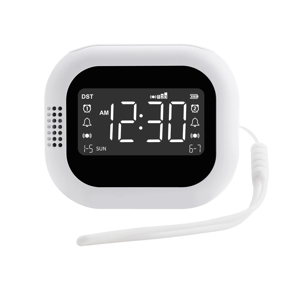 Modern LED Clock for Bedroom Analog/Digital Vibration Alarm with In/Out Wall Mount Electronic Movement