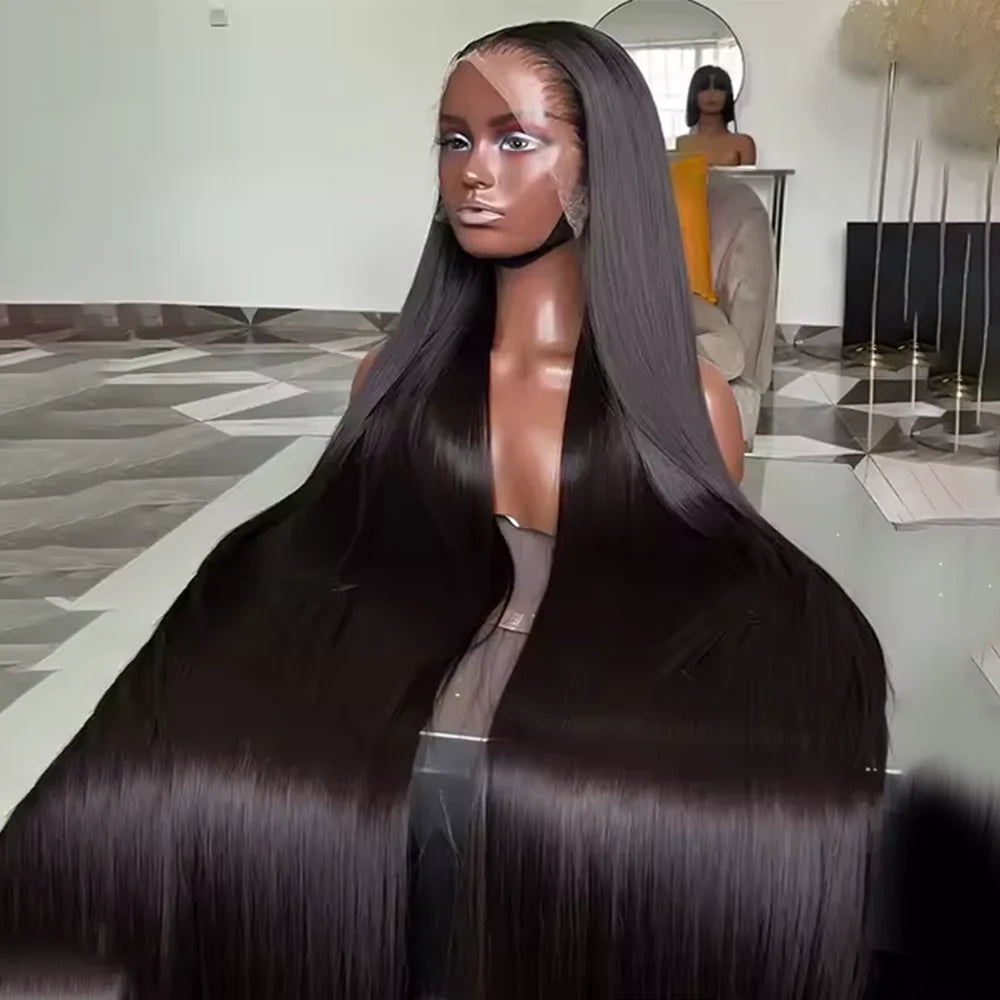 Raw Vietnamese Hair Super Double Drawn Bone Straight Lace Front Wigs Hight Quality Single Drawn Human Hair Wigs for Black Women